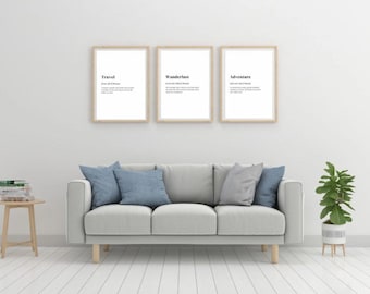 Travel Wall Art Bundle: 3 x Travel Prints for Adventure Lovers, Digital Wall Print, Printable Wall Art