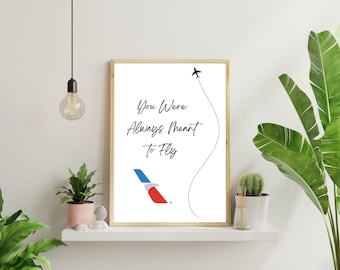 American Airlines Flight Attendant Digital Print for DIY Gift, AA Crew Printable Poster for Aviation Gift: You Were Always Meant to Fly