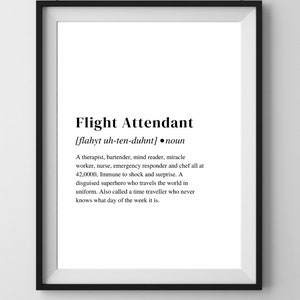 Flight Attendant Digital Wall Print, Air Hostess Printable Wall Art