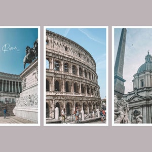 When in Rome Wall Art Bundle: 3 x Rome Travel Prints for Adventure Lovers, Digital Wall Print, Printable Wall Art