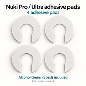 4 nastri adesivi per Nuki Smart Lock 5 Pro e Ultra – Confezione convenienza con panni per la pulizia | Confezione convenienza di panni adesivi VHB