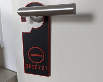 Occupied door sign door hanger