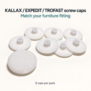 8x Screw Covers for Kallax Expedit Trofast Shelf, Plastic Caps, White or Black Screw Caps, Cover Caps for Screws