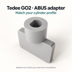 Adaptador de pomo Tedee GO2 para cilindros ABUS | Adaptador de cerradura inteligente de aluminio