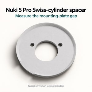 Nuki 5 Pro och Ultra adapterplatta – universaldistans för schweiziska cylindrar 22/32/40 mm, distansplatta för infälld montering
