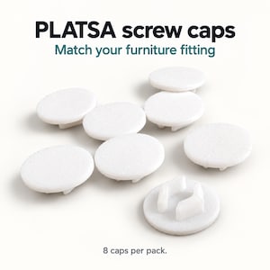 8 tapas para tornillos de IKEA PLATSA – Tapas para tornillos blancas o negras | Tapas de plástico para tornillos