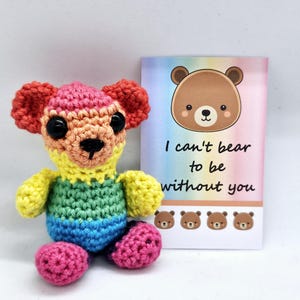 Zorg huisdier teddybeer cadeau, emotionele steun haken, angst geestelijke gezondheid cadeau, denken aan jou, aanmoediging cadeaubon, beer cadeau