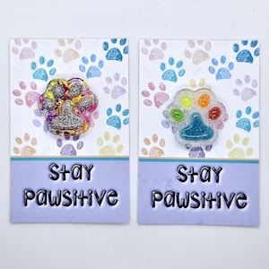 Empreinte de poche câlin personnalisée, bibelot en résine fait main, cadeau Pawsitive, cadeau chien chat amoureux, carte d'encouragement, carte cadeau de soutien émotionnel