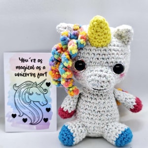Gehaakte eenhoorn therapie huisdier pluche, emotionele steun cadeau, motiverende cadeau, eenhoorn minnaar, grappige cadeaubon, cadeaus voor haar, cadeaus voor meisjes