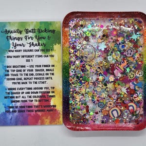 Shaker liquido grande arcobaleno, shaker in resina, gioco sensoriale, giocattolo antistress, regalo per la salute mentale, sollievo dall'ansia, agitatore da scrivania, riempitivo per calze