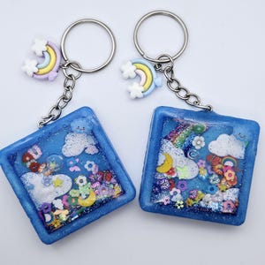 Liquid Shaker Keychain, Cute Kawaii Keychain, Fidget Shaker, Window Of Possibilities, Glitter Keyring For Girls, Positivity Gift For Teens