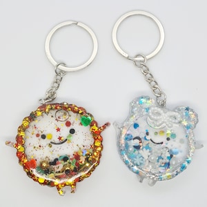 Christmas Keyring, Liquid Shaker Keychain, Cute Bag Charm For Kids, Snowglobe Glitter Keychain For Girls, Stocking Fillers For Teens
