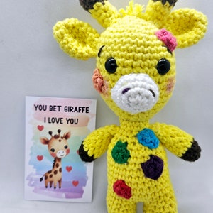 Aangepaste stress zorgen huisdier giraf cadeau, emotionele steun haak, angst geestelijke gezondheid cadeau, denken aan je, aanmoediging cadeaubon