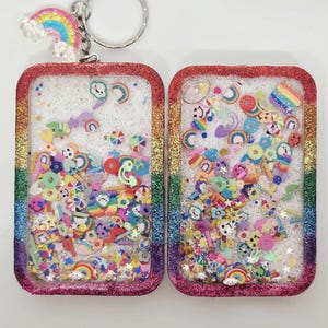 Regenbogen Flüssigkeit Shaker Anhänger, niedlicher Harz Tasche Schlüsselbund, Fidget Spielzeug, sensorisches Spielzeug, Regenbogen Geschenk, Strumpffüller Geschenk für Kinder, Geschenke für Teenager