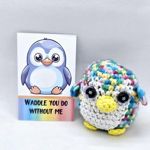Stress zorgen huisdier pinguïn cadeau, emotionele steun haken, angst geestelijke gezondheid cadeau, aanmoediging cadeaubon, kleine herinnering cadeaus
