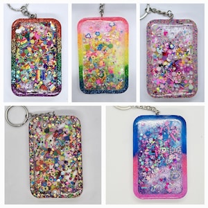 Custom Liquid Resin Shaker Keychain, Bag Charm For Kids, Cute Glitter Keyring For Girls, Sensory Fidget Shaker, Unique Gift, Back To School