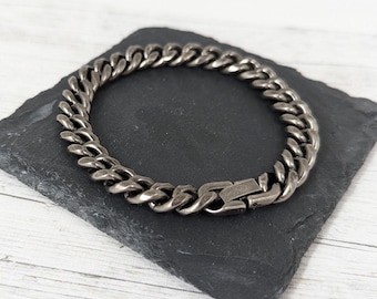 メンズブレスレット - 2mm薄型シルバーブレスレット メンズ - 925