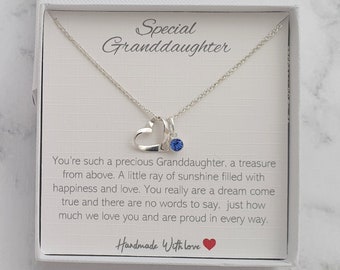 Granddaughter Ribbon Heart 925 Sterling Silver Personalised Jewellery Gift For Girls