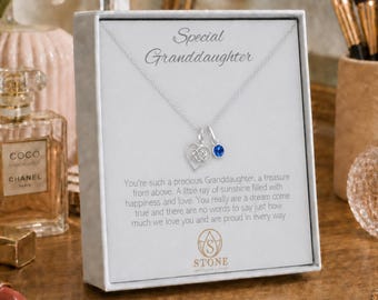 Granddaughter Infinity Knot Heart 925 Sterling Silver Personalised Jewellery Gift For Girls