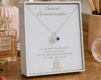 Granddaughter Infinity Knot Heart 925 Sterling Silver Personalised Jewellery Gift For Girls