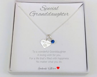 Granddaughter I Love You 925 Sterling Silver Personalised Jewellery Gift For Girls