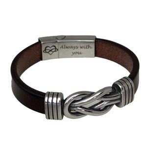 Boyfriend Gift Anniversary Gift For Husband Infinity Knot Bracelet for Men Gifts for Him Personalised Unique Gift Leather Bracelet Custom