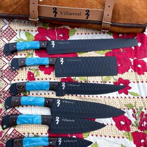 Personalized Chef Set for Christmas Gift  | Custom Birthday Knife Set for Him or Her Anniversary Gift | Handmade D2 Steel Kitchen Knives
