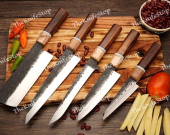 Handcrafted Japanese Chef Knife Set, Perfect Gift for Cooking Lovers, Wedding Couples, Japanese style knives, Coolina knives set, Home chef