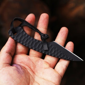 Handmade Steel Kiridashi Utility Knife , Steel Neck Knife, Kiridashi Knife With Sheath, Camping Knife, Pocket Knife, Every day Carry Knife