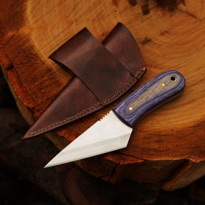 Handmade D2 Steel Kiridashi utility knife, Damascus steel hunting knife, camping knife, pocket knife , skinner knife, every day carry knives