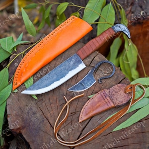 Viking knife With Raven&#39;s Head, Handmade Viking knife, Norse TradesMan knife, Unique Gift For him, Personalized Viking gift, Gift For Dad