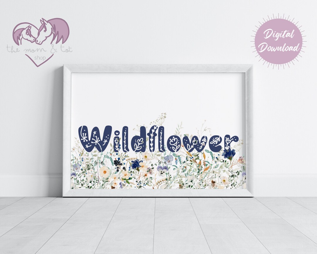 Watercolor Wildflower Printable Art Print, Floral Digital Download ...