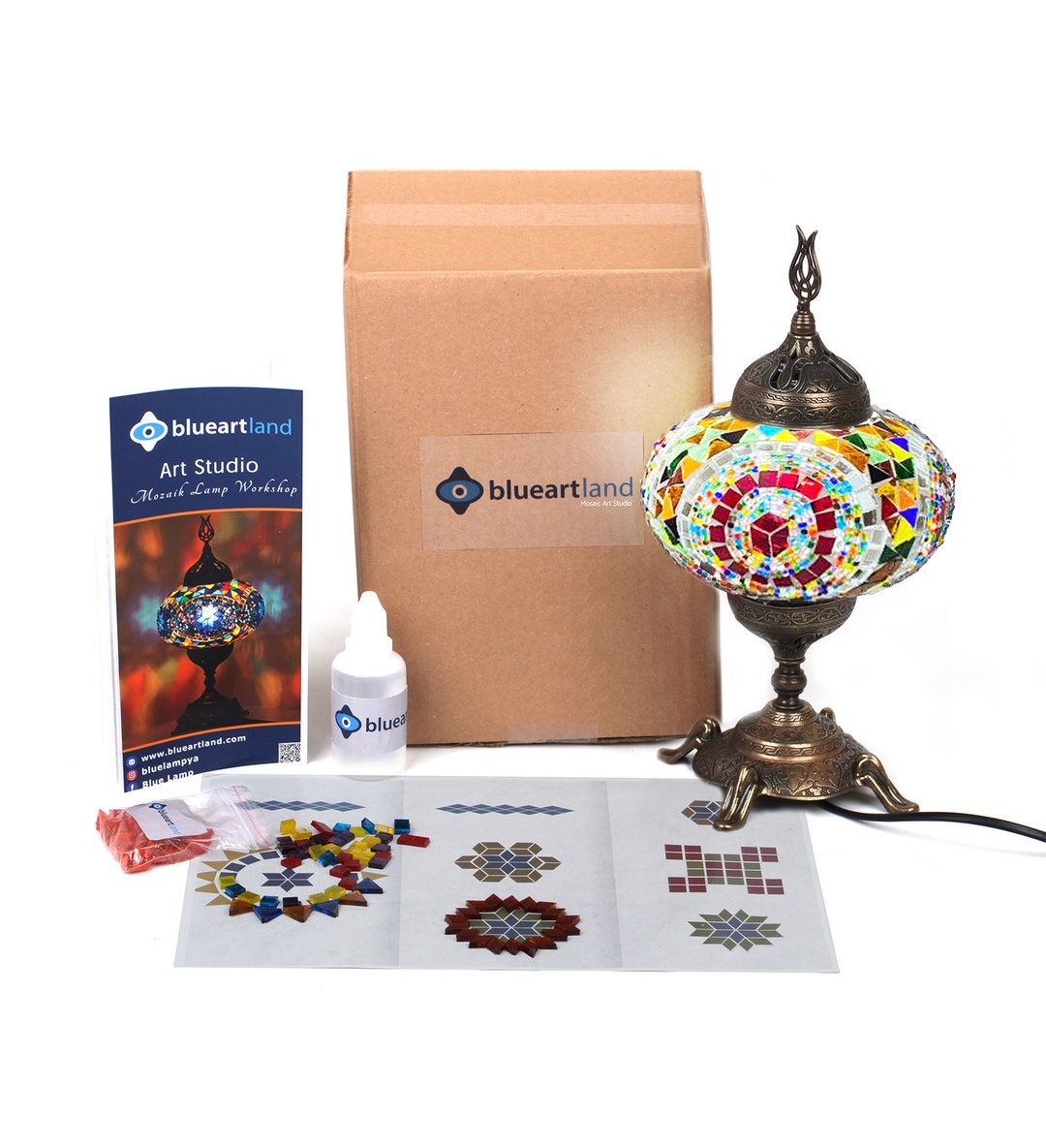 Do It Yourself Mosaic Lamp Home Kit, Authentic Mosaic Lamp, Christmas