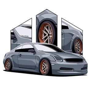 Illustratie aangepaste auto: gepersonaliseerde vectorkunst (digitaal bestand)