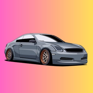 Aangepaste vectorillustratie auto: gepersonaliseerd autokunstcadeau (digitaal bestand)