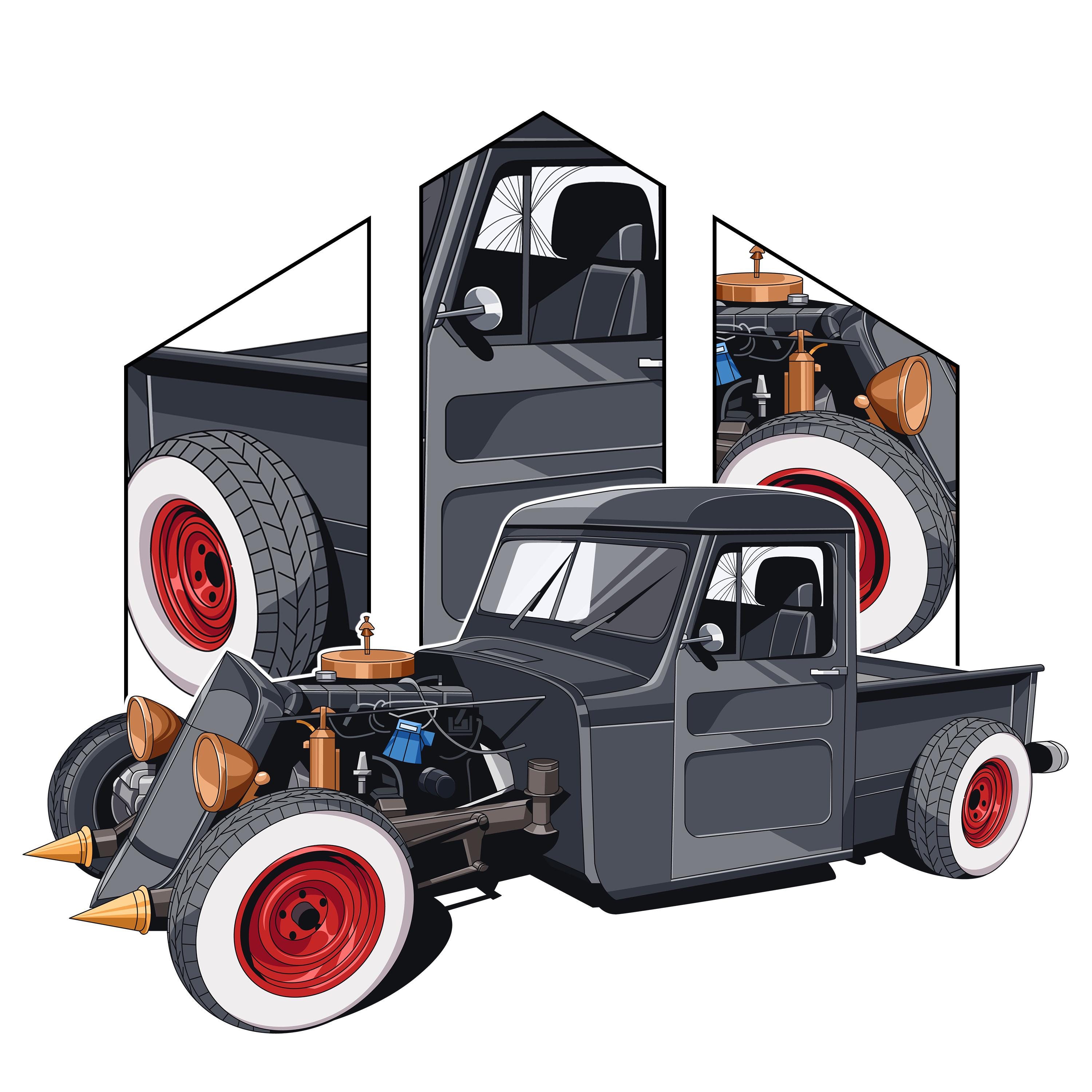 Custom Car Illustration: Detailed Vector Art Portrait (Digital Download)
