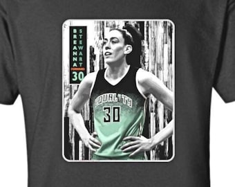 Breanna Stewart - New York -- Basketball Adult Black Crew T-shirt - T2