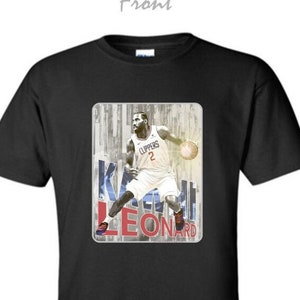 Kawhi Leonard Step Back - Los Angeles -- LA Basketball Adult Black Crew Tshirt - CA -T1
