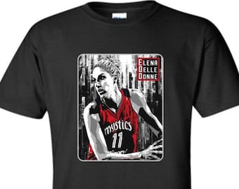 Elena Delle Donne - Washington -- DC Basketball Adult Black Crew T-shirt - EDD -T1