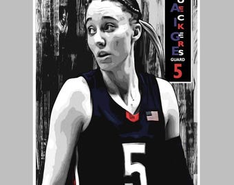 Paige Bueckers "Buckets" -- 13x19 Basketball Wall Art Poster / Print -T1