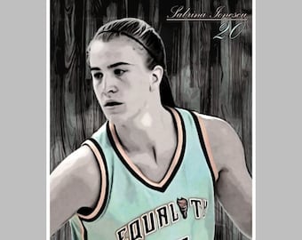 Sabrina Ionescu - New York -- 13x19 Basketball Wall Art Poster / Print - T1