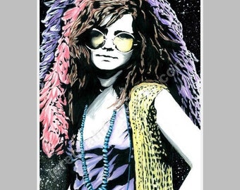 The Pearl - Orig Artwork Hippie Rock Music Legend -- 13x19 Wall Art Poster / Print - Janis - T1