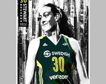 Breanna Stewart - Seattle -- 13x19 Basketball Wall Art Poster / Print - T1