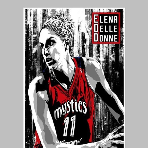 Elena Delle Donne - Washington -- 13x19 DC Basketball Wall Art Poster / Print - EDD T1