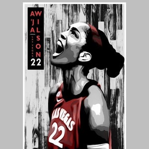 A&#39;ja Wilson - Las Vegas -- 13x19 Basketball Wall Art Poster / Print - T1