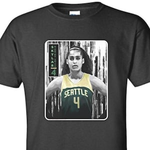 Skylar Diggins-Smith - Seattle-- Basketball Adult Black Crew T-shirt - T1