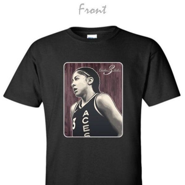 Candace Parker - Las Vegas - LA Basketball Adult Black Crew T-shirt - UT T1