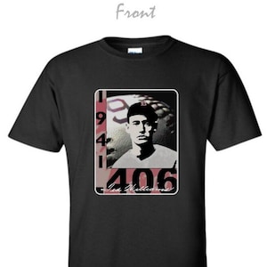 Ted Williams 406 - Boston - Classic Beantown Baseball Adult Black Crew T-shirt - BoSox -T2