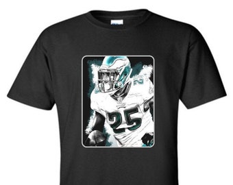 LeSean McCoy - Philadelphia -- Classic RB Football Adult Black Crew T-shirt - PA - T1