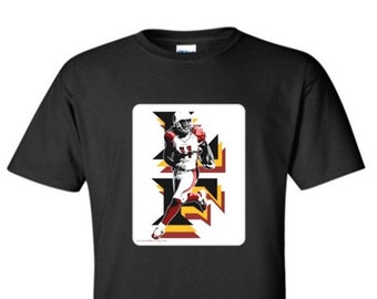 Larry Fitzgerald - Arizona -- Phoenix AZ Football Adult Black Crew T-shirt - Cards - T1